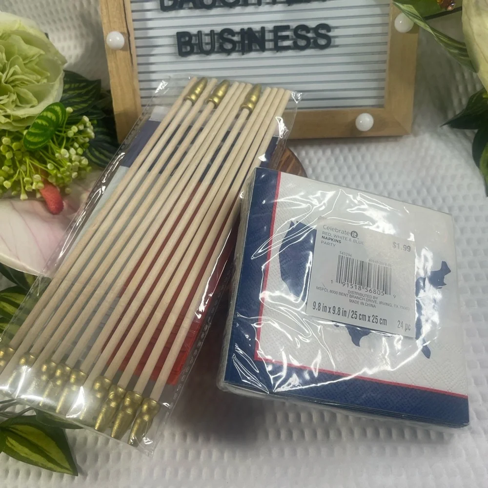Patriotic Party Bundle Texas Flags Napkins Red White Blue Decorations Set